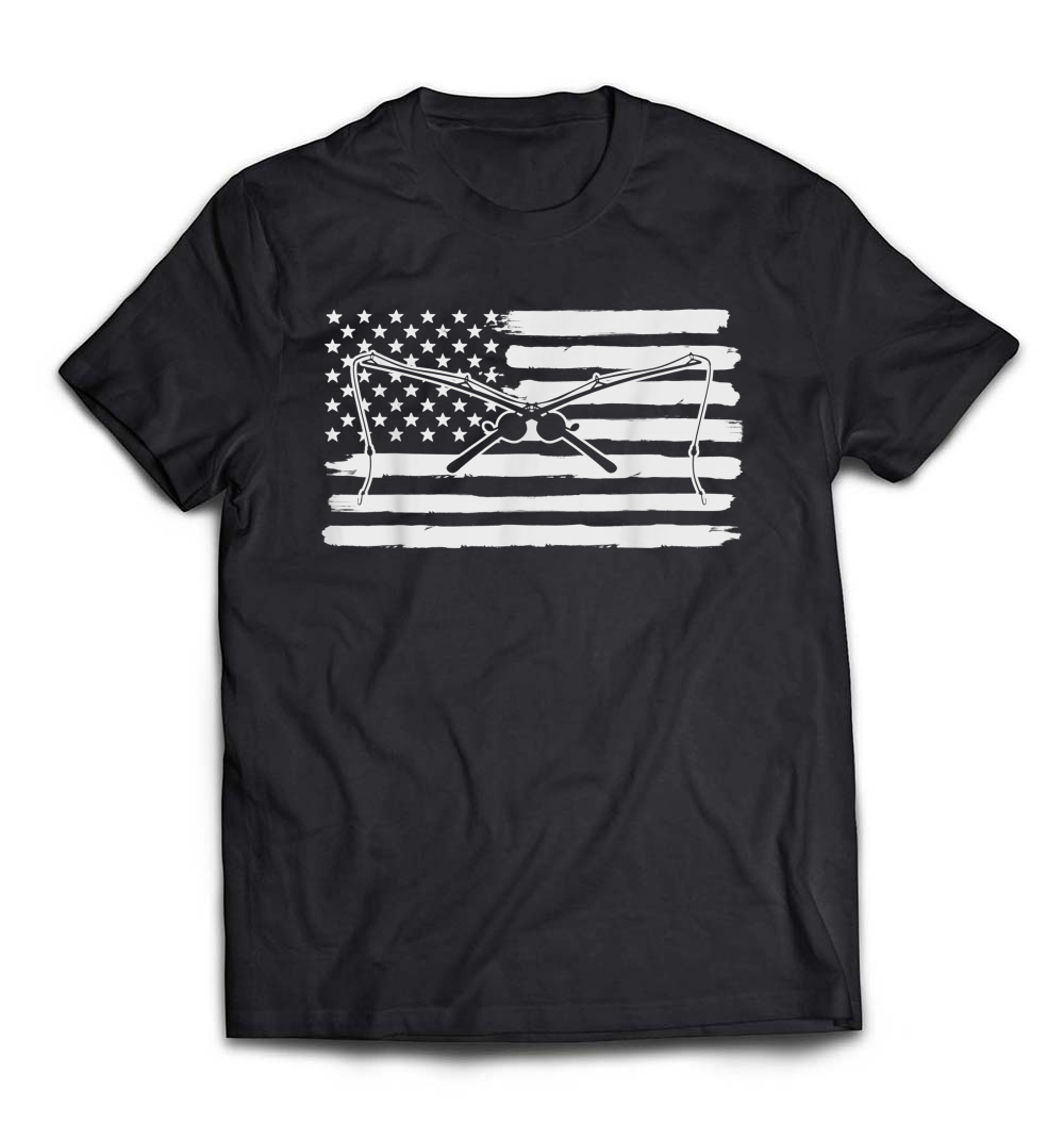 Fishing Pole USA Flag T-Shirt: A Patriotic Tribute for Anglers